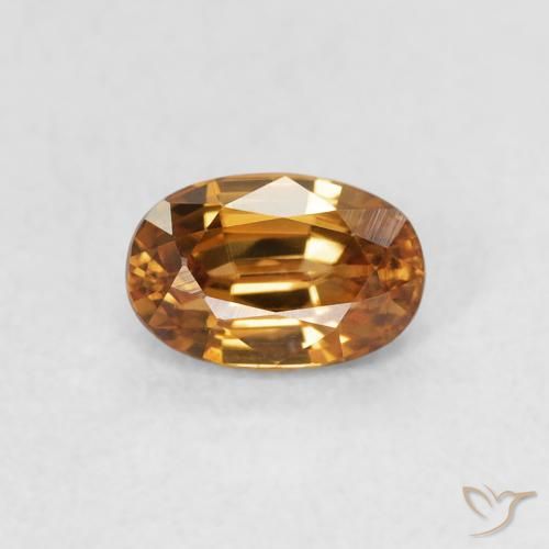 0.82ct 자연스러운 러스트 오렌지 지르콘, 타원형, VVS