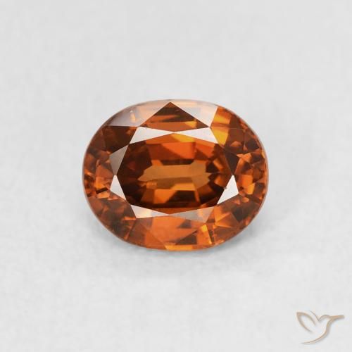 1.01ct 자연스러운 붉은 오렌지 지르콘, 타원형, VVS