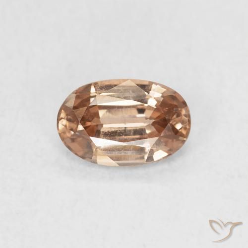 0.72ct 자연스러운 라이트 오렌지빛 핑크 지르콘, 타원형, VVS