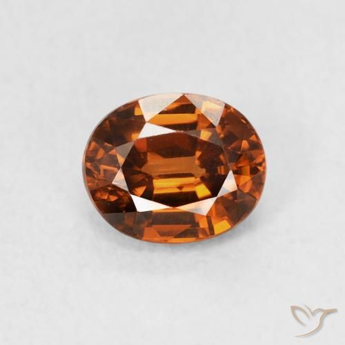 1.03ct 자연스러운 딥 오렌지 지르콘, 타원형, VVS