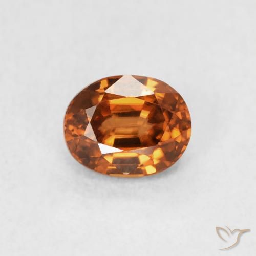 0.67ct 자연스러운 Medium Dark-Orange 지르콘, 타원형, VVS