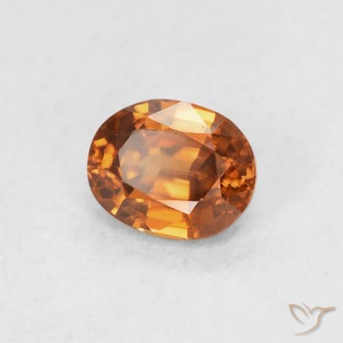 0.67캐럿 천연 Medium Dark-Orange 지르콘, 타원형, VVS