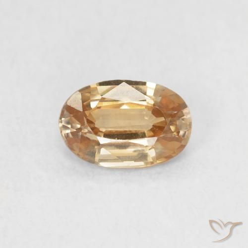 0.66ct 자연스러운 오렌지-골든 지르콘, 타원형, VVS