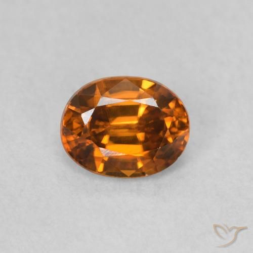 0.62ct 자연스러운 Medium Dark-Orange 지르콘, 타원형, VVS