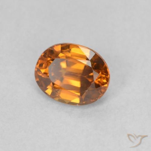 0.62캐럿 천연 Medium Dark-Orange 지르콘, 타원형, VVS