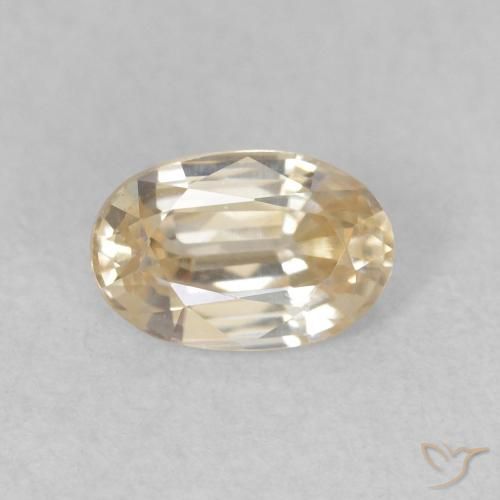 0.74ct 자연스러운 연노랑 지르콘, 타원형, VVS