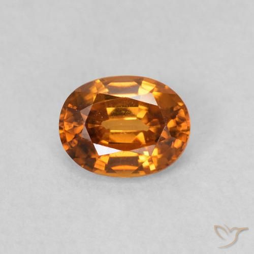 0.61ct 자연스러운 오렌지 브라운 지르콘, 타원형, VVS