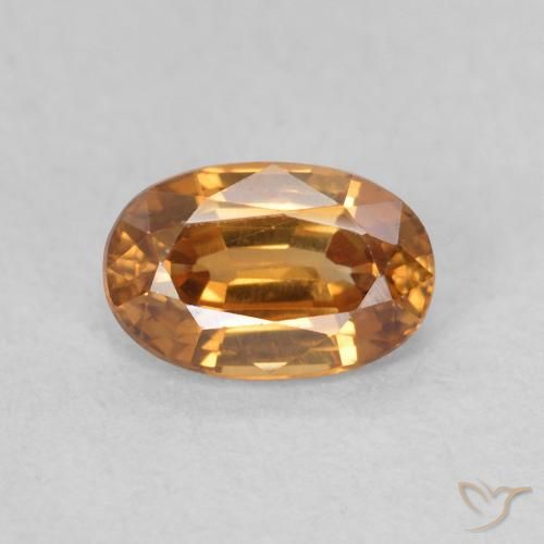 0.80ct 자연스러운 오렌지 브라운 지르콘, 타원형, VVS