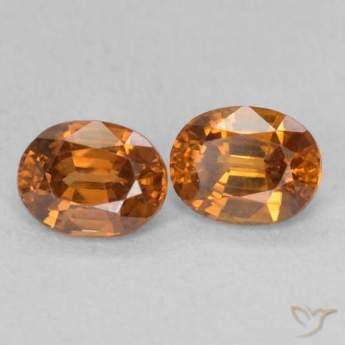 1.27캐럿 천연 Medium Dark-Orange 지르콘 보석, 타원형, VVS-VS
