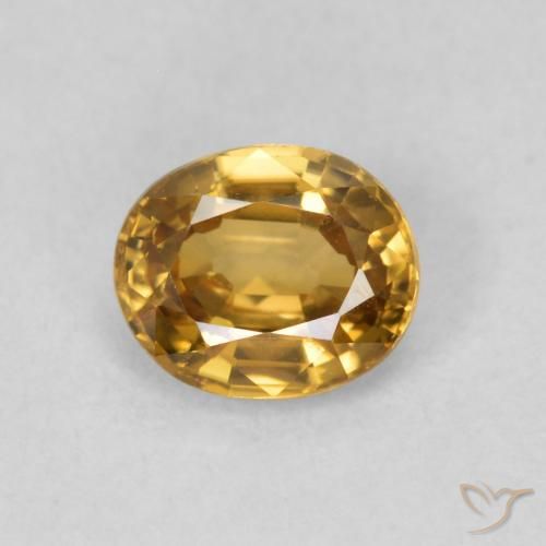 0.96ct 자연스러운 골든 브라운 지르콘, 타원형, VVS