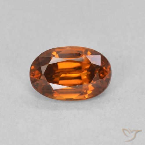 0.84ct 자연스러운 딥 오렌지 지르콘, 타원형, VVS