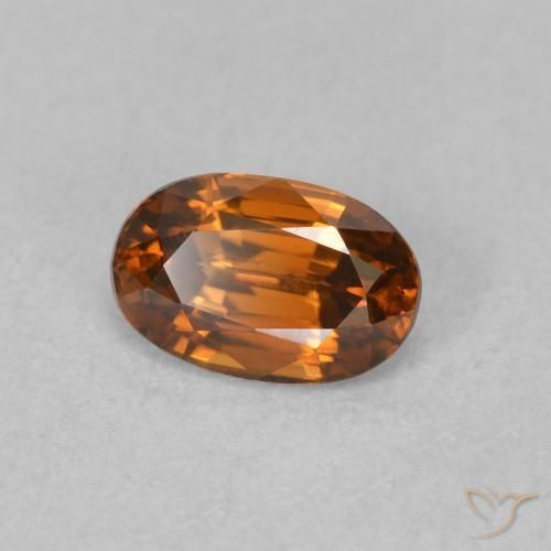 0.78캐럿 천연 Medium Dark-Orange 지르콘, 타원형, VVS