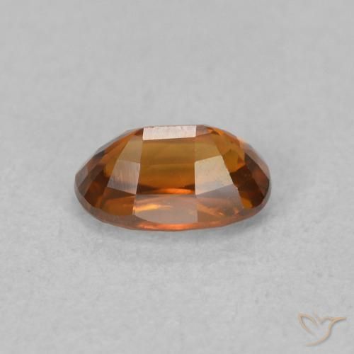 0.89캐럿 천연 Medium Dark-Orange 지르콘, 타원형, VVS