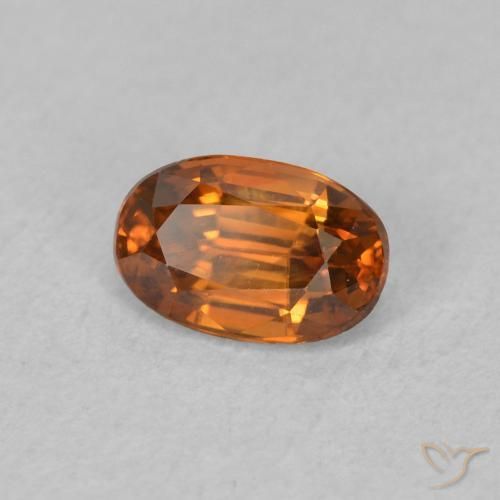 0.81캐럿 천연 Medium Dark-Orange 지르콘, 타원형, VVS
