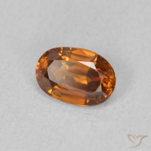 0.73캐럿 천연 Medium Dark-Orange 지르콘, 타원형, VVS