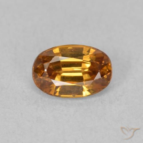 0.84ct 자연스러운 오렌지 브라운 지르콘, 타원형, VVS