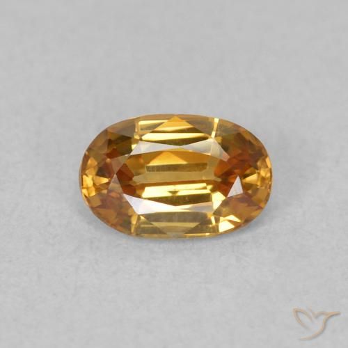 0.70ct 자연스러운 딥 오렌지 지르콘, 타원형, VVS