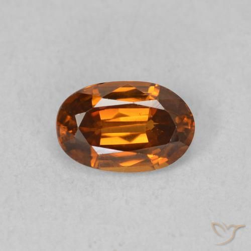 0.68ct 자연스러운 미디엄 오렌지 지르콘, 타원형, VVS