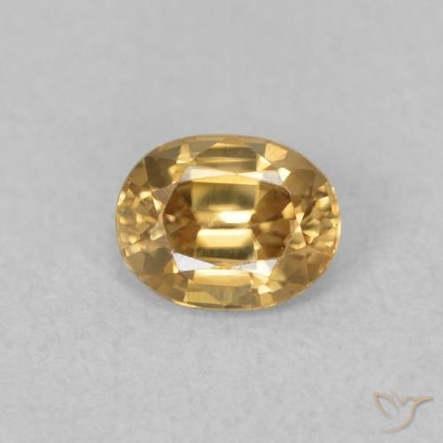 0.62ct 자연스러운 골든 지르콘, 타원형, VVS
