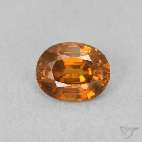 0.65ct 자연스러운 미디엄 오렌지 지르콘, 타원형, VVS