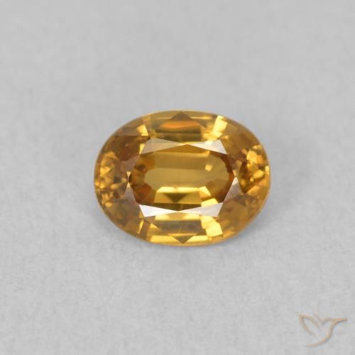 0.55ct 자연스러운 미디엄 골드 지르콘, 타원형, VVS