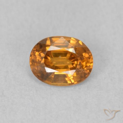 0.60ct 자연스러운 러스트 오렌지 지르콘, 타원형, VVS