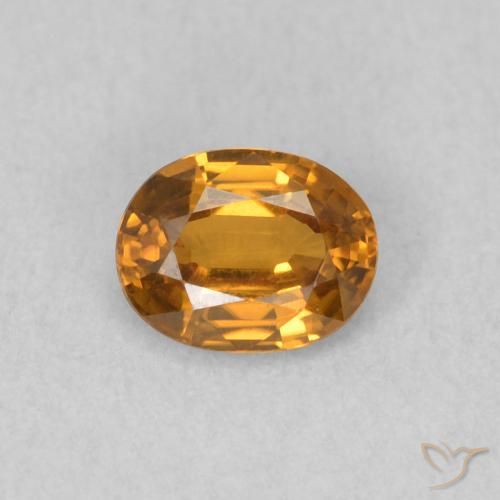 0.62ct 자연스러운 미디엄 오렌지 지르콘, 타원형, VVS