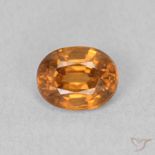 0.64ct 자연스러운 오렌지 브라운 지르콘, 타원형, VVS