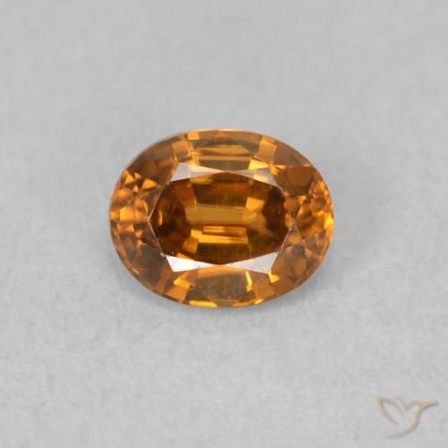 0.57ct 자연스러운 오렌지 브라운 지르콘, 타원형, VVS