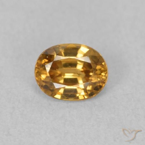 0.65ct 자연스러운 골든 브라운 지르콘, 타원형, VVS