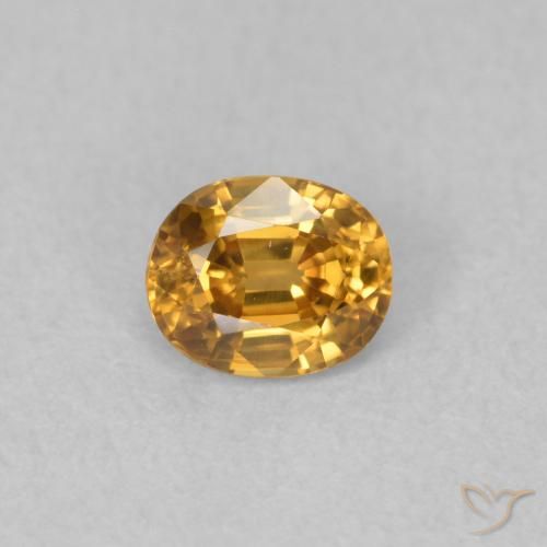 0.66ct 자연스러운 골든 브라운 지르콘, 타원형, VVS