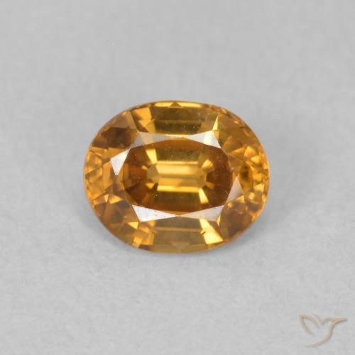 0.96ct 자연스러운 골든 브라운 지르콘, 타원형, VVS