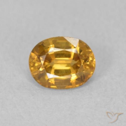 0.91ct 자연스러운 오렌지-골드 지르콘, 타원형, VVS