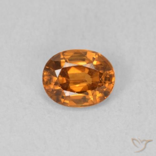 0.65ct 자연스러운 미디엄 오렌지 지르콘, 타원형, VVS