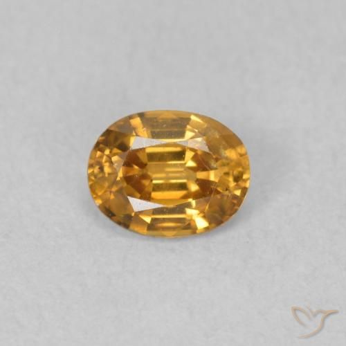 0.61ct 자연스러운 미디엄 오렌지 지르콘, 타원형, VVS