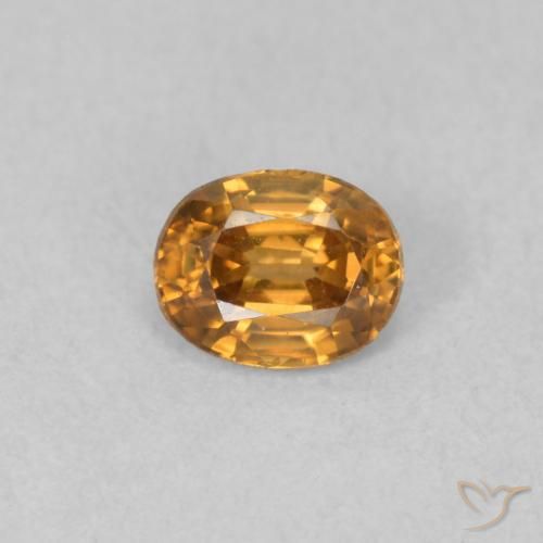 0.66ct 자연스러운 딥 오렌지 지르콘, 타원형, VVS