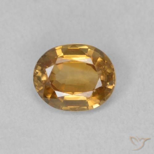 0.87ct 자연스러운 미디엄 골드 지르콘, 타원형, VVS