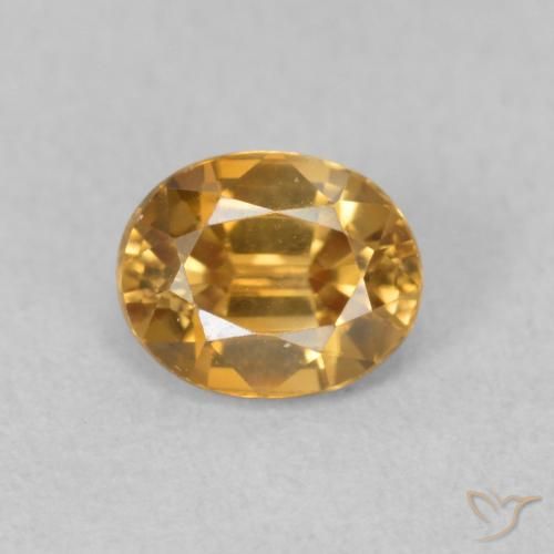 1.16ct 자연스러운 미디엄 골드 지르콘, 타원형, VVS