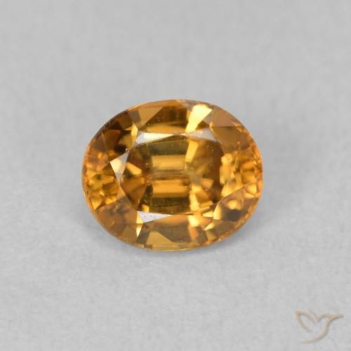 0.99ct 자연스러운 골든 브라운 지르콘, 타원형, VVS