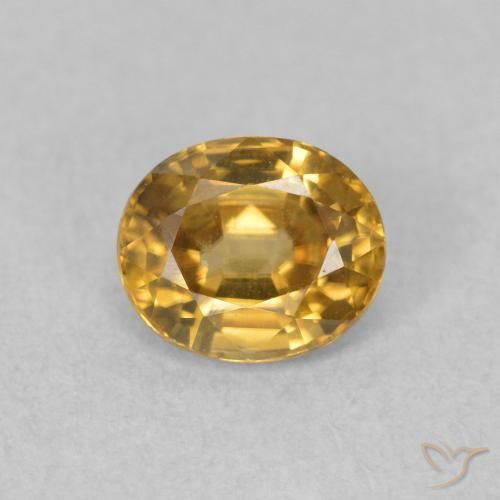 0.92ct 자연스러운 골든 지르콘, 타원형, VVS-VS
