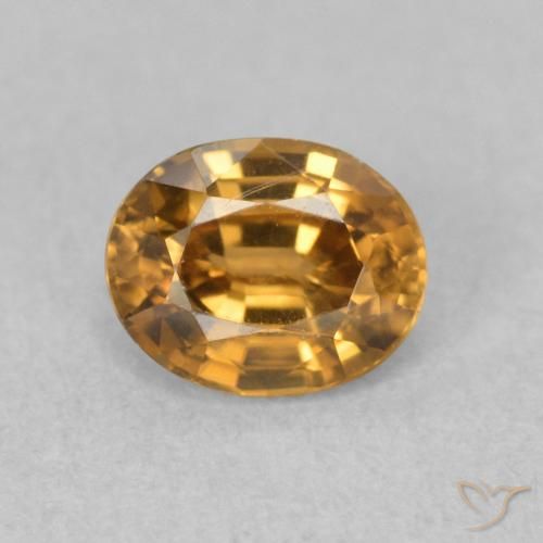 0.97ct 자연스러운 골든 브라운 지르콘, 타원형, VS