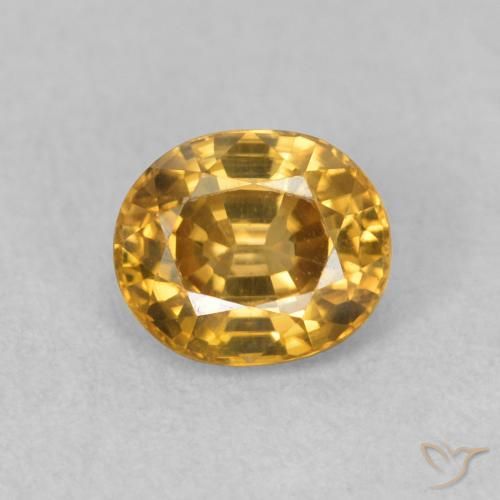 1.11ct 자연스러운 골든 지르콘, 타원형, VVS-VS