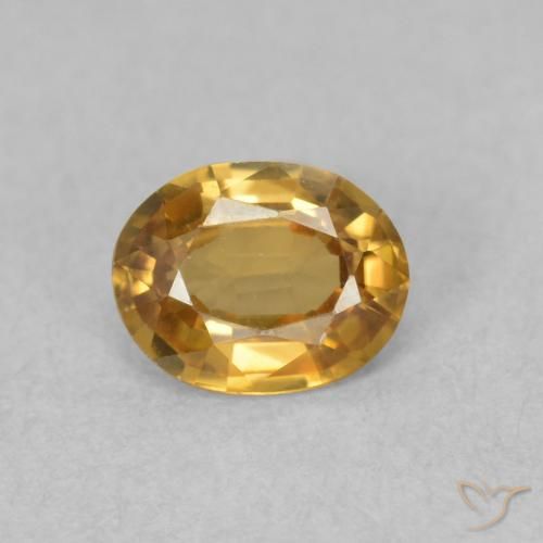 0.75ct 자연스러운 골든 브라운 지르콘, 타원형, VVS-VS