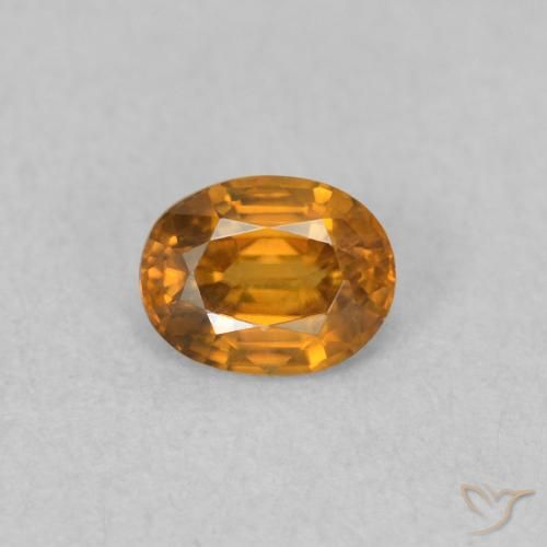 0.59ct 자연스러운 갈색 오렌지 지르콘, 타원형, VVS-VS