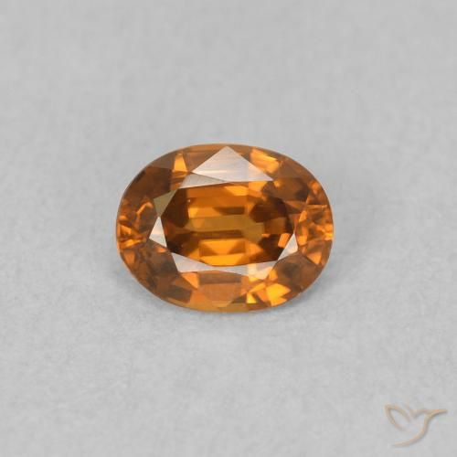 0.59ct 자연스러운 파이어 오렌지 지르콘, 타원형, VVS-VS