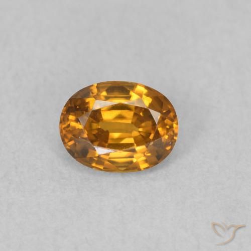 0.63ct 자연스러운 갈색 오렌지 지르콘, 타원형, VVS-VS