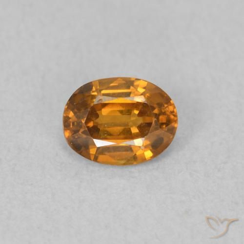 0.58ct 자연스러운 갈색 오렌지 지르콘, 타원형, VVS-VS