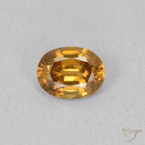 0.58ct 자연스러운 미디엄 오렌지 지르콘, 타원형, VVS-VS