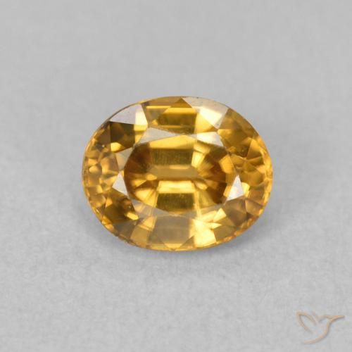 1.01ct 자연스러운 골든 브라운 지르콘, 타원형, VVS-VS