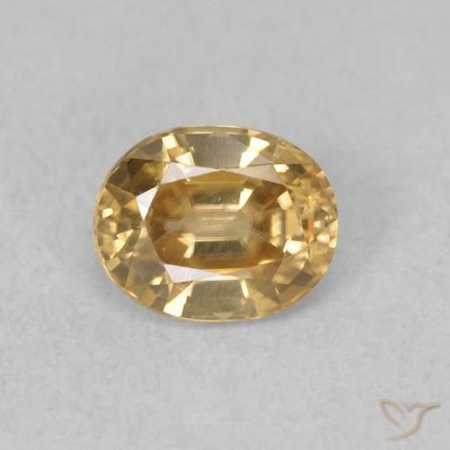 0.60ct 자연스러운 샴페인 지르콘, 타원형, VVS